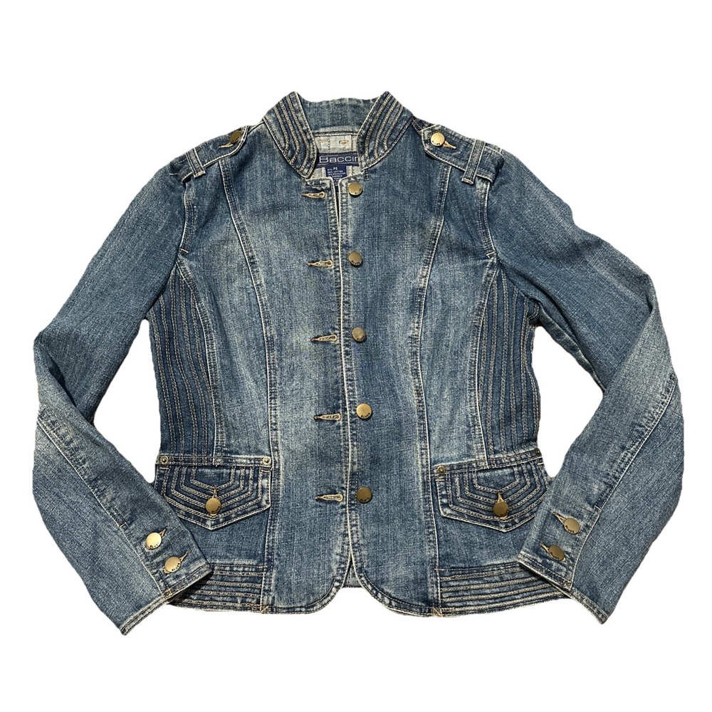 Baccini Denim Jacket Women Blue Size PS